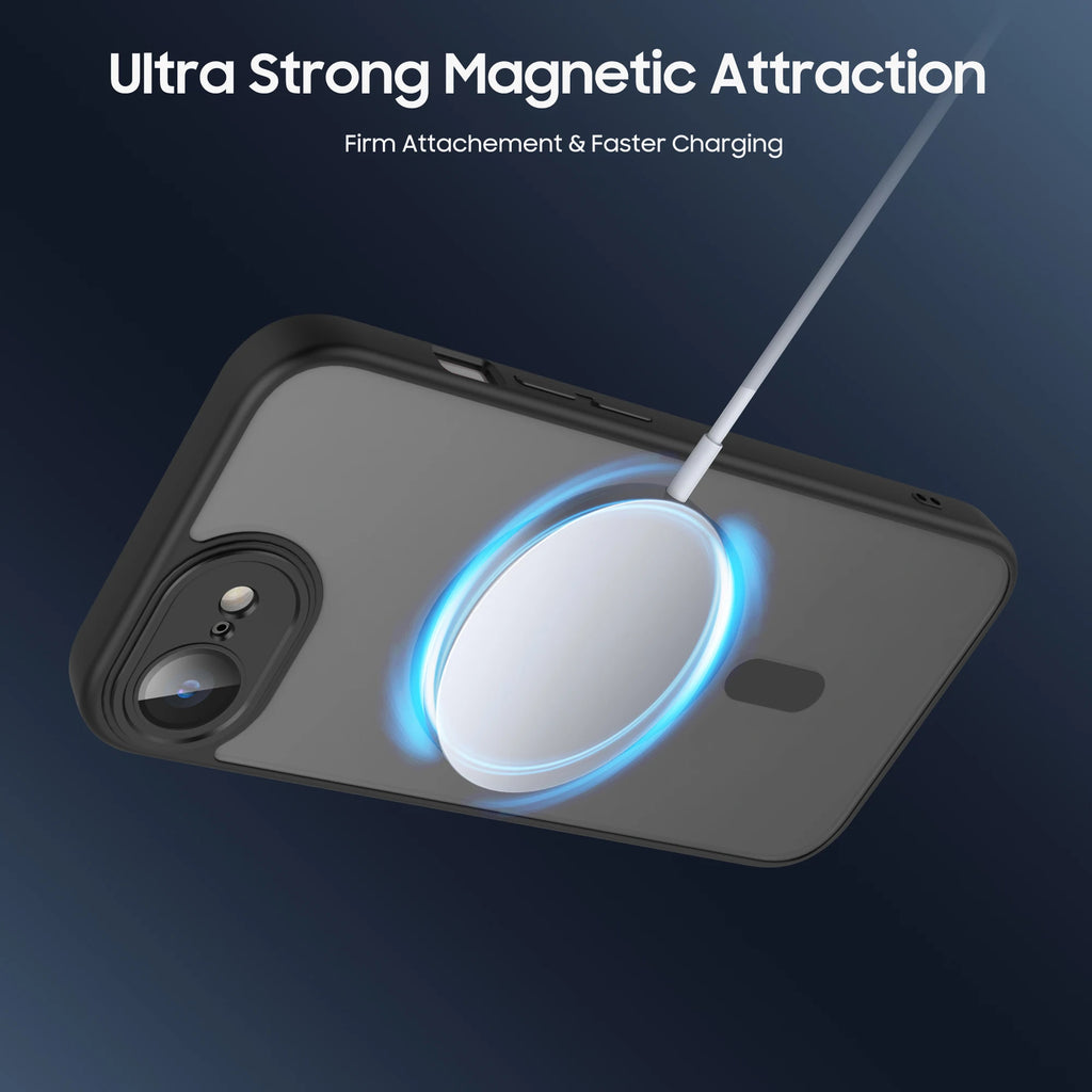 Luxury Matte Magnetic Translucent Case For iPhone 16e Shockproof Protective Cover For Magsafe iPhone 16e Wireless Charge Cover