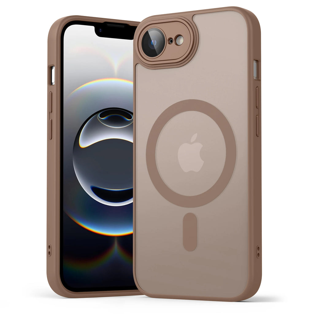 Luxury Matte Magnetic Translucent Case For iPhone 16e Shockproof Protective Cover For Magsafe iPhone 16e Wireless Charge Cover