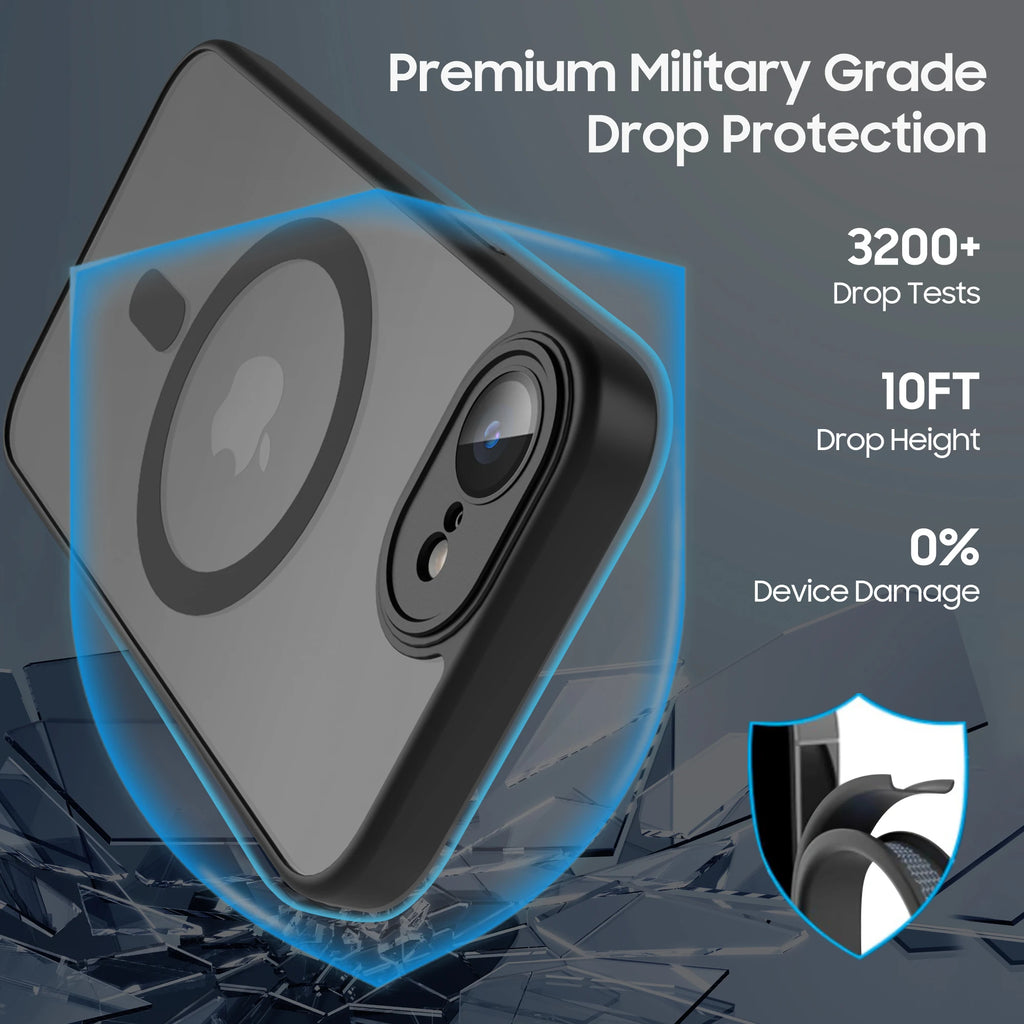 Luxury Matte Magnetic Translucent Case For iPhone 16e Shockproof Protective Cover For Magsafe iPhone 16e Wireless Charge Cover