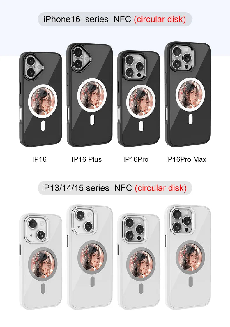 2.53 inches E-ink phone case photos HD Display Wireless transmission DIY screen for iphone 16/15/14/13 Round Support Magsafe