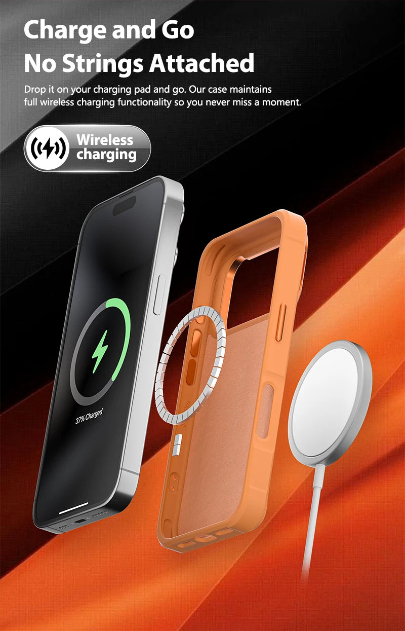 Fonlyu 1pc NFC E-ink Screen Phone Case with Bracket for iPhone 17 pro Max Magnetic Phone Protector Covers Black Grey Orange